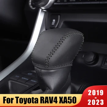 Voor Toyota RAV4 XA50 Highlander XU70 2019-2022 2023 Auto Versnelling Hoofd schakelpook Hoes versnellingspook Kragen Geval Lederen Accessoires