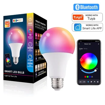 Tuya Smart Bluetooth LED Lamp E27 B22 20W Dimbare RGB Magische Lamp RGBW RGBWW 110V 220V APP Afstandsbediening Voor Home Decor