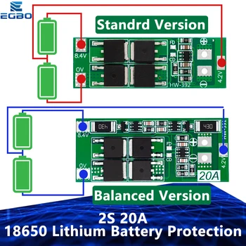 2S 20A 7.4 V 8.4 V 18650 Lithium Batterij voor gegevensbescherming/BMS Raad van bestuur Standaard/Balans Voor DIY