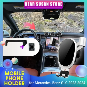 Auto, Mobiele Telefoon Houder voor Mercedes-Benz GLC X254 C254 400e 2023 2024 GPS-Ontluchter Clip Lade Stand Ondersteuning iPhone Accessoire