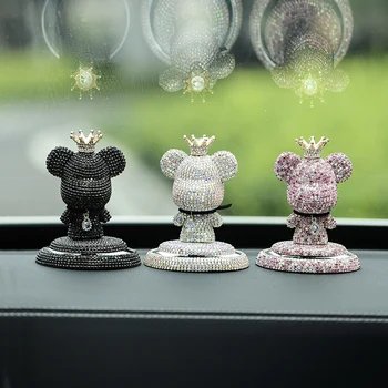 Cute Cartoon Gloomy Bear Auto Luchtverfrisser Diamond Ornament Auto Dashboard Interieur Crystal Solide Auto Parfum Sticker