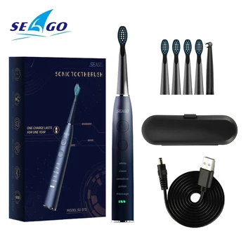 Seago Elektrische Tandenborstel voor Volwassenen USB-Snel Opladen Waterdichte Oplaadbare Sonische Automatische tandenborstel Vervanging Hoofden SG-575