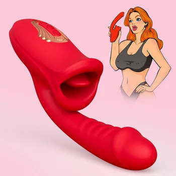 2023 Nieuwe G-spot Vibrator met Tong Likt 2 IN 1 voor Vrouwen Krachtige Clitoris Stimulator Orale Medische Siliconen seksspeeltje Vrouw