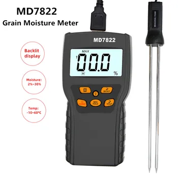 MD7822 Digitale Graan vochtmeter LCD-Display Vochtigheid Tester Bevat Tarwe Maïs Rijst Test Hygrometer Vochtige Detector met 30% korting