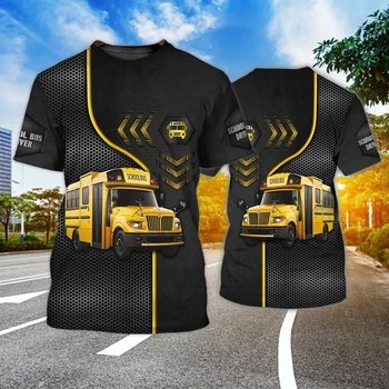 School Bus Chauffeur T-Shirt Voor Mannen Shirts t-Shirts 3D Print-Casual Uniform O-Hals Tops Unisex Sweatshirt Harajuku Kleding Mannelijke Zomer