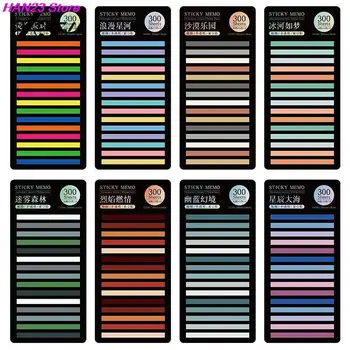 300 Vellen Rainbow Color Index Memo Pad Sticky Notes Papier Sticker Kladblok Bookmark School Levert Kawaii Briefpapier