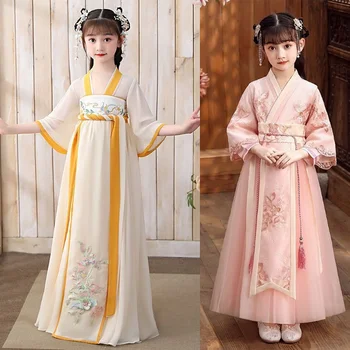 Nieuwe Retro Chinese Hanfu Jurk Imitatie van de Tang en Song Dynastieën Meisjes Jurk