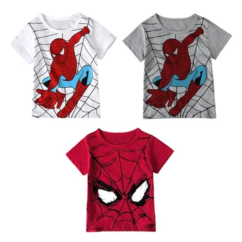 Disney Zomer nieuwe kinderkleding afdrukken cartoon kinder T-shirt Spiderman korte jongen kinderen shirt zweet-abso