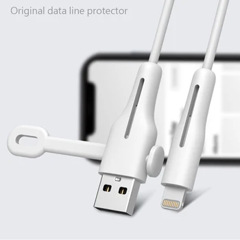 Originele Data Line Protector Voor iPhone USB Oplader Snoer Saver Draad Winder Bescherming van de Zachte Siliconen Kabel Protector Voor iPhone
