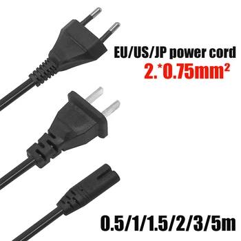 EU-US Power Kabel 2pin IEC C7 Power Adapter verlengsnoer Voor Dell Laptop Batterij Oplader Canon Epson-Printer, Radio Speaker PS4