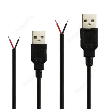 5V van de USB-Aansluiting Draad 2Pin Man DOE-USB Connect Pigtail Kabel Voor Één Kleur Flexibele LED Strip licht Elektrische Apparaten