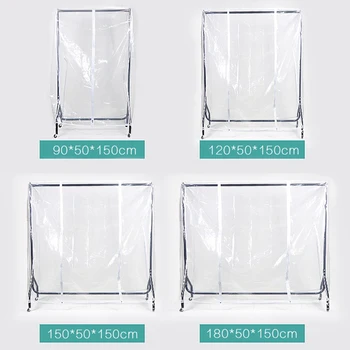 Transparante Vierkante Volledige Dekking voor staand droogrek voor Kleding Kleed Laag Stof vochtbestendig Bescherming KW001