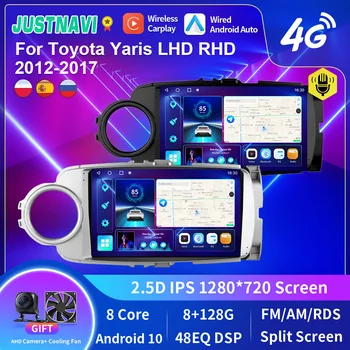 JUSTNAVI Auto Radio Voor Toyota Yaris LHD RHD 2012-2017 Multimedia Stereo Video-Speler voor Android-10 BT DSP Auto Carplay Navigatie