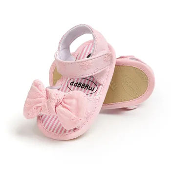 Baby Baby Girl Schoenen Peuter Flats Sandalen Premium Zachte Rubberen Zool Met Anti-Slip Zomer Flower Lace Wieg Eerste Wandelaar Schoenen