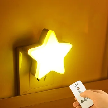 Sterren Vorm Lamp LED Nacht Verlichting Bed Wand Lamp Remote Sensor Controle Cartoons Slapen Licht Kinderkamer kinderkamer Lamp