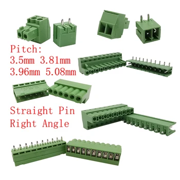 10Pair 3,5 mm 3.81 mm 3.96 mm 5,08 mm Pitch Rechte Pin / rechte Hoek PCB-klemmenstrook Aansluiting 2Pin-12Pin