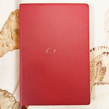 MSS Rode Kleur van de Klassieke CT-Leer & Kwaliteit Papier Zorgvuldig opgebouwde Luxe Notebook Schrijven Stijlvolle Maat 146