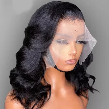 Lichaam Wave Lace Front Wig 13x4 Transparant Kant Frontale Menselijk Haar Pruiken Korte Bob Pruik Braziliaanse Sluiting Pruik Verkoop Voor Vrouwen Remy
