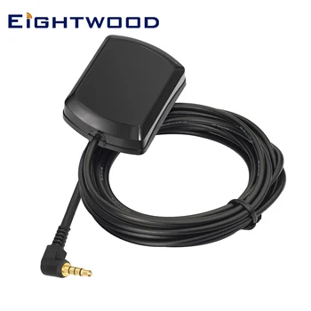 Eightwood Auto GPS-Antenne voor Digitale Radio-Ontvanger 3,5 mm Plug Male haaks Antenne 3m Kabel voor AUKEY Papago Dash Cams Camera