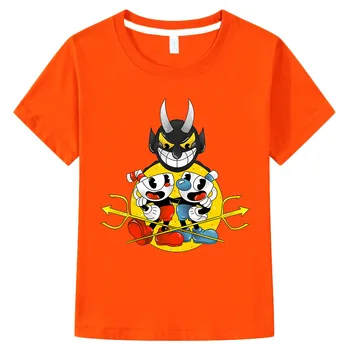 Kinderkleding Cuphead T-Shirt Kids Leuke Deppen T-shirts voor Meisjes Baby Boy Kleding Van 100% Katoen Peuter Zomer Kawaii Top
