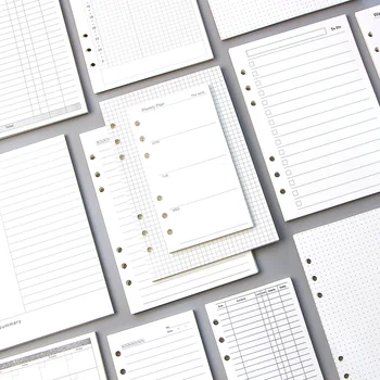 A5 A6 Losbladige Notebook Vullen Spiraal Ringband Pagina Agenda Wekelijks Maandelijks Planner To Do Lijst Van De Lijn Dot-Grid Binnen In De Printer Papier