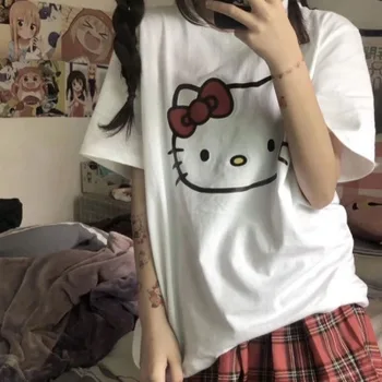 Sanrio mijn Melodie zomer nieuwe meisje schattige hello kitty cartoon losse korte mouwen T-shirt vrouwelijke student fashion top