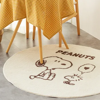 Snoopy Imitatie cashmere round tapijt huis kinderkamer niet-absorberende slip tapijt nieuwe mat