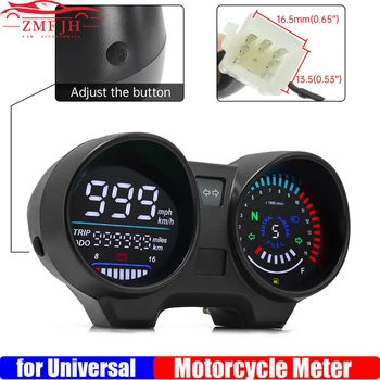 Universele Snelheidsmeter Digitaal Dashboard LED Elektronica Motor RPM Meter Voor Brazilië TITAN 150 voor Honda past op de Meeste Motorfiets