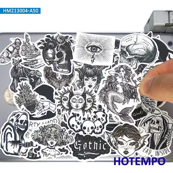 50pcs Heks Duivel Schedel Totem Illusie Gotische Kunst Stickers voor Telefoon Laptop Helm Gitaar Skateboard Fiets Motor Auto Sticker