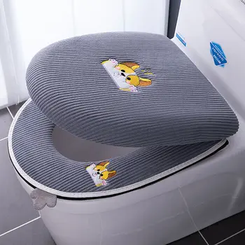 Toilet Seat Cover Soft 2 in 1 Rits Beschermer WC Winter Warme Wc-Deksel Met Microlift Wijzigen Pads & Covers Paspoort Geval