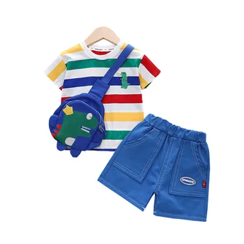 Kleuter Jongen Kinderen Kleding Baby Kinderen Kleding Sets Sport Top + Short Suit Outfits Baby Outfits Gave Tas
