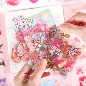 25 Vellen van Sanrio Cute Cartoon Handboek Waterdichte Pvc Stickers Kinderen Creatieve en Decoratieve Diy Goo Card Set Briefpapier