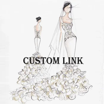 1$ Custom Made Link Jurk Passen Vergoeding Extra Kosten Link