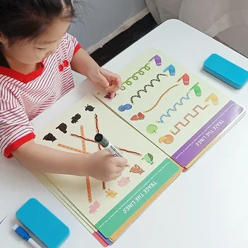 Montessori Kinderen Speelgoed tekentablet DIY Kleur Vorm Math Spel van de gelijke Boek Tekening Instellen Leren Educatief Speelgoed Voor Kinderen
