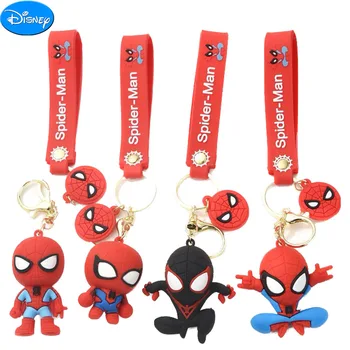 Disney Cartoon Sleutelhangers Anime Karakter Spider-Man Silicone Sleutelhanger Auto Bag Hanger Kinderen Speelgoed Cadeau