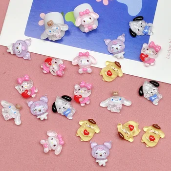 20pcs Sanrioed Hello Kitty My Melody Cinnamoroll Nagel Charmes 3D-Hars voor doe-het-Haarspeld Telefoon Geval Crème Lijm Accessoires