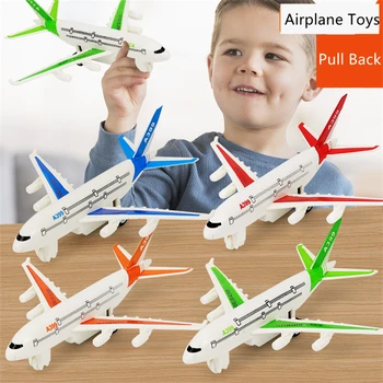 Trek het Vliegtuig Speelgoed 4 STUKS/Set Willekeurige Simulatie Vliegtuig Poppen Kinderen Vliegtuig Plastic Model Educatieve Speelgoed Kinderen Puzzel Geschenken