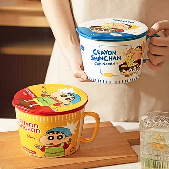 Crayon Shin-chan Buriburizaemon Japanse Kawaii Stijl Noodle Bowl met Deksel Slaapzaal met Studenten Grote Noodle Cup
