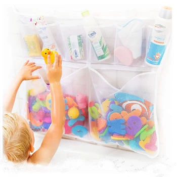 Tub Cubby Oorspronkelijke Echt Grote Bad Speelgoed Zuig Zelfklevende Haken Mesh Net Caddy voor Bad-Speelgoed Baby Douche Bad Speelgoed opbergzakken