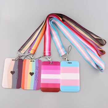 Rainbow Gay Lanyards Sleutelhanger DIY Mobiele Telefoon Straps USB-ID-Kaart-Badge Houder Sleutelring riem Riem Hangen Touw Lariat Keycord