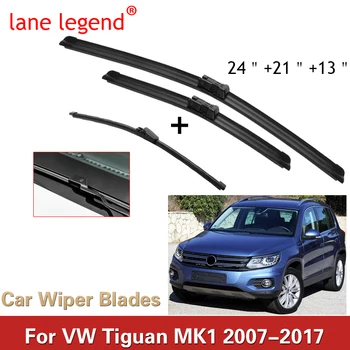Auto Ruitenwisser LHD Voorzijde & Achterzijde van de ruitenwisserbladen Set Voor VW Tiguan MK1 2007 - 2017 2016 Voorruit Voorruit Venster 24