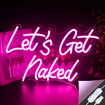 Let ' s Get Naked Neon lichtreclame Badkamer Aangepaste LED Lamp Douche Man Cave Lichtgevende Teken Kamer Feest Evenement Kunst Wand Decoratie Cadeau
