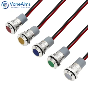 VaneAims Metalen Signaal Licht FXB12F-Kleine LED Power Indicator Lamp waterdicht IP67 12V 24V 220V Rood, Groen, Geel, Wit 12MM