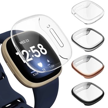 Screen Protector Case voor de Fitbit Versa 3 / Zin Cover Soft TPU Verzinkt Frame Bumper Shell Smart Watch Accessoires