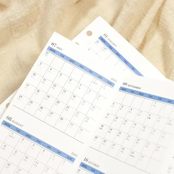 A5 A6 A7 2023 Agenda Tri-folding Gregoriaanse Kalender-Jaar Maand-Plan Planning losbladige Innerlijke Pagina