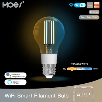 MOSE Tuya WiFi Smart Gloeilamp E27 energiezuinige verlichting Dimbaar APP Afstandsbediening Werken Alexa Google Startpagina voor Voice Control