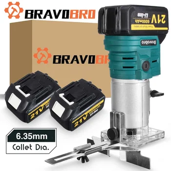 1280W 10000RPM Draadloze Elektrische Hout Trimmer Houtbewerking Router Tool Hout Frees Machine Tool Voor Makita 18V Accu
