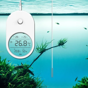3-in-1 Elektronische Aquarium Water Thermometer, Hygrometer Digitale LCD Temperatuur van het Water Meten met Sonde voor het aquarium 