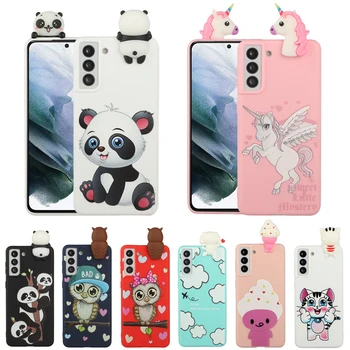 Leuke 3D Eenhoorn Panda Uil TPU Cover Voor Funda Samsung S8 S9 S10 S20 S21 S22 S23 Plus S7 Noot 20 10 S22 Ultra Case Vrouwen Kinderen
