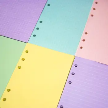 A5 A6 40 Vellen Los Blad Gekleurde Roze Paarse Groene Notebook Papier Bijvullen Spiraal Ringband Index Pagina Agenda, Schoolartikelen